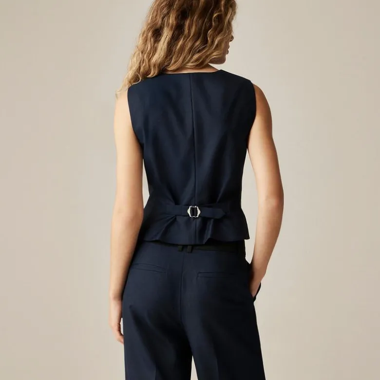 Essential tailored vest top in wool-blend
