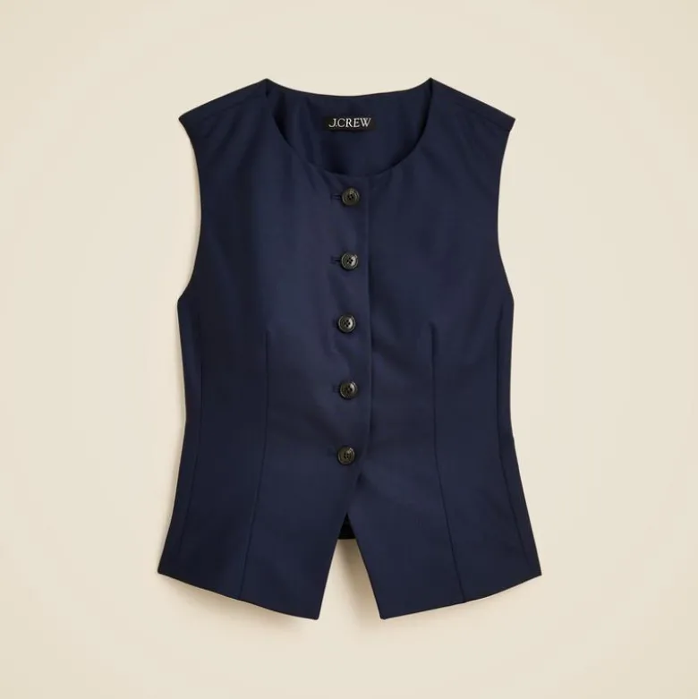 Essential tailored vest top in wool-blend