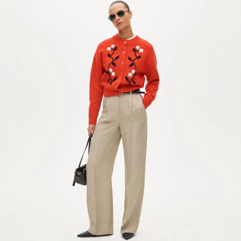 Essential wide-leg pant in luster canvas