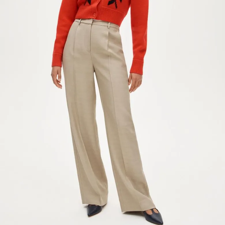 Essential wide-leg pant in luster canvas