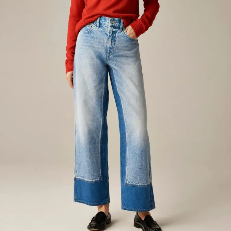 Everyday wide-leg ankle jean with washblocking