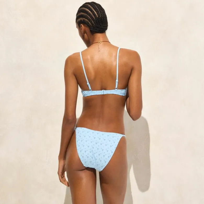 Eyelet balconette underwire bikini top