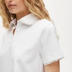 Eyelet-collar polo shirt in mariner cotton