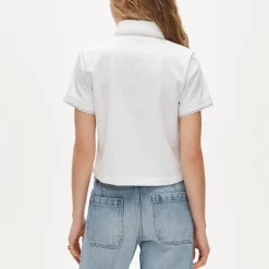 Eyelet-collar polo shirt in mariner cotton