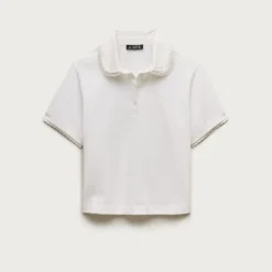 Eyelet-collar polo shirt in mariner cotton