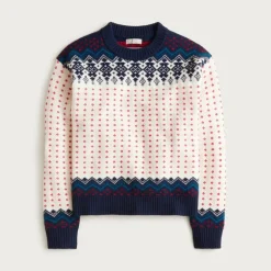 Fair Isle crewneck sweater in vintage wool