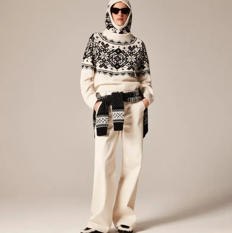 Fair Isle snowflake mockneck sweater in vintage wool