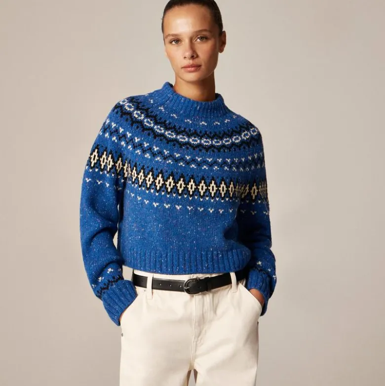 Fair Isle wide-mockneck sweater