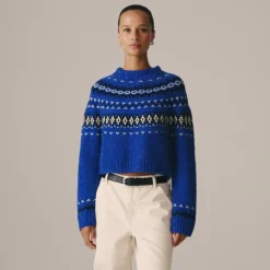 Fair Isle wide-mockneck sweater