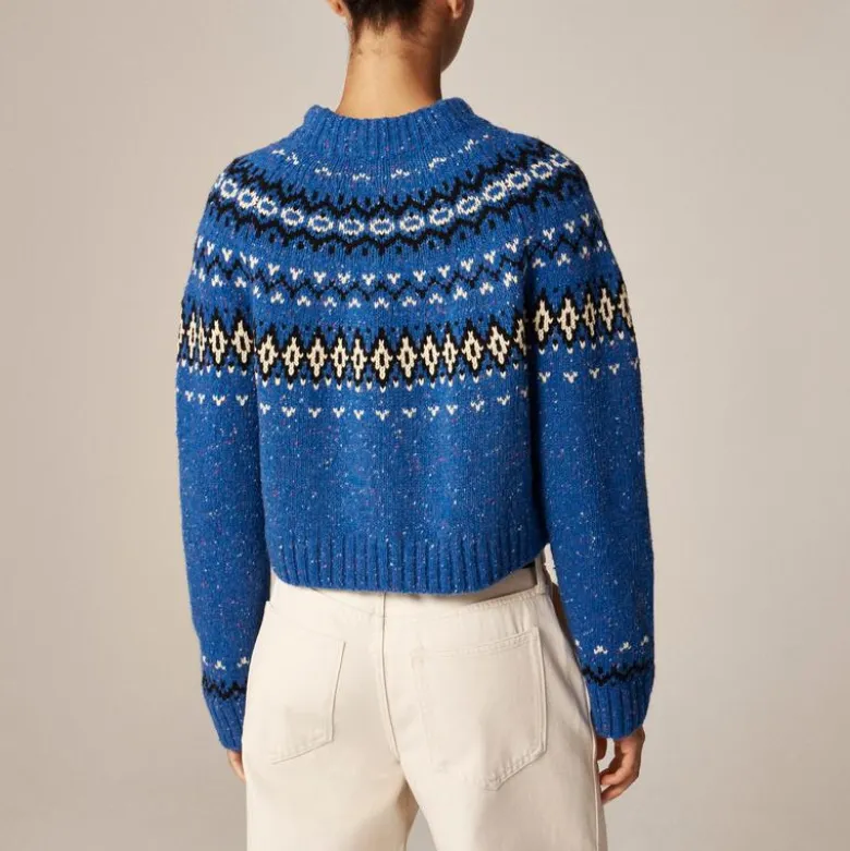 Fair Isle wide-mockneck sweater