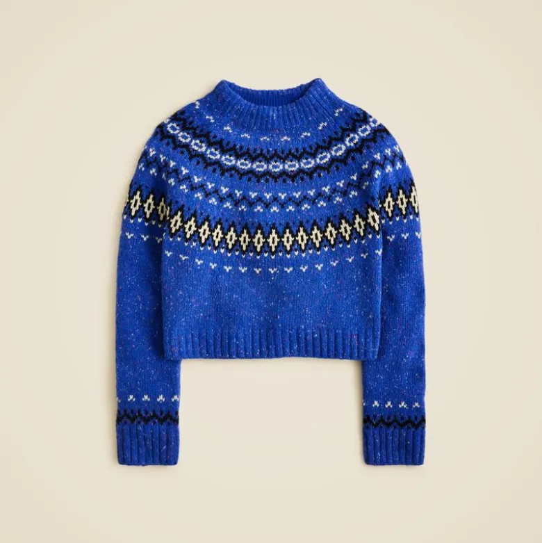 Fair Isle wide-mockneck sweater