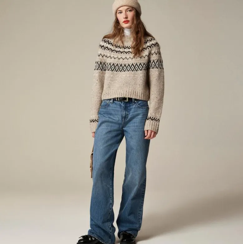 Fair Isle wide-mockneck sweater