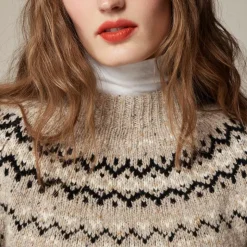 Fair Isle wide-mockneck sweater