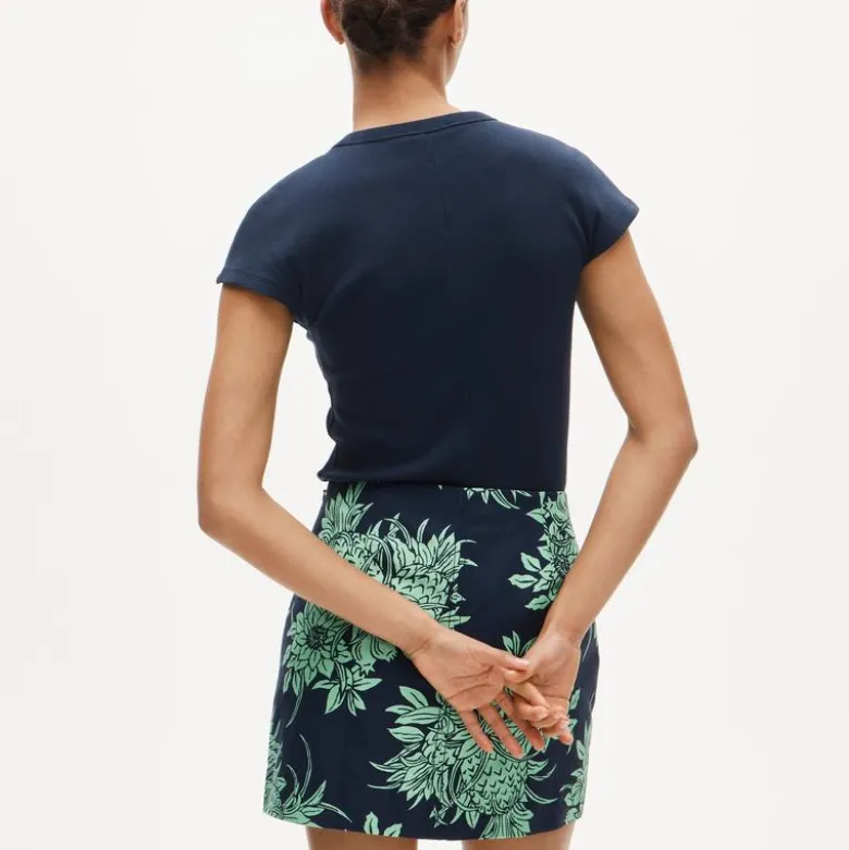 Fairfax mini skirt in pineapple garden–print double cotton poplin