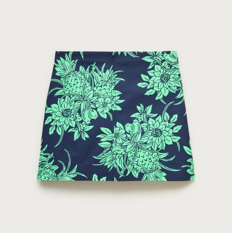 Fairfax mini skirt in pineapple garden–print double cotton poplin