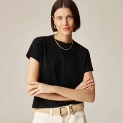 Feather jersey cropped T-shirt