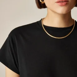 Feather jersey cropped T-shirt