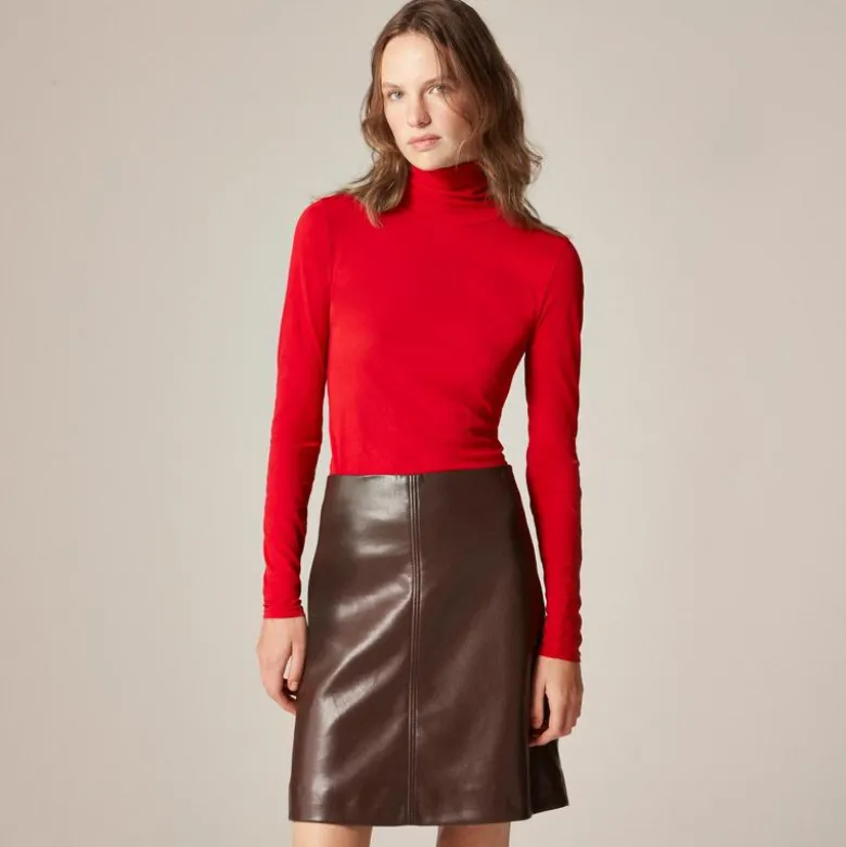 Feather jersey turtleneck