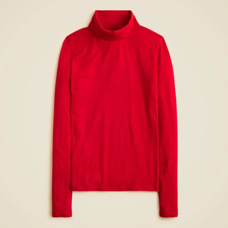 Feather jersey turtleneck