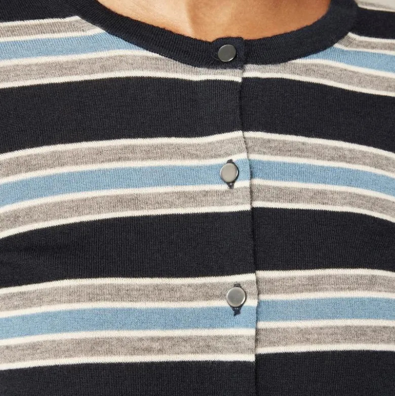 Featherweight cashmere cardigan in stripe