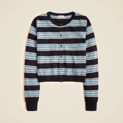 Featherweight cashmere cardigan in stripe