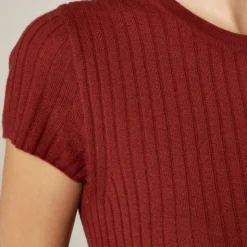Featherweight cashmere ribbed sweater-tee