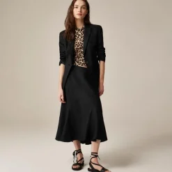 Featherweight cashmere shrunken T-shirt in leopard