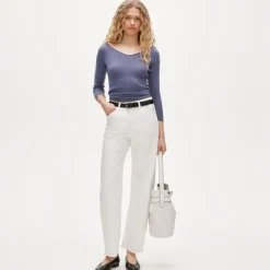 Featherweight cashmere wide V-neck sweater