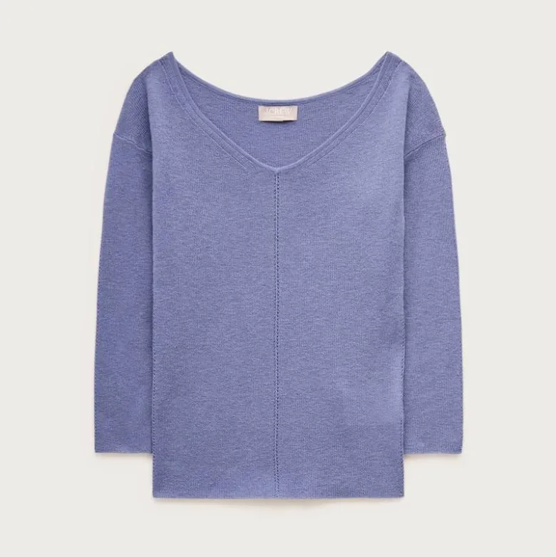 Featherweight cashmere wide V-neck sweater