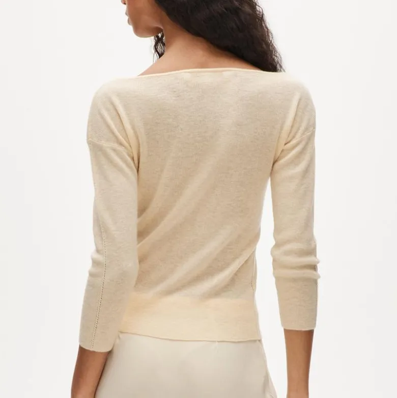 Featherweight cashmere wide V-neck sweater