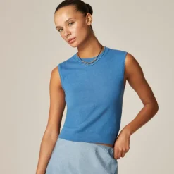 Featherweight cashmere-blend cropped sweater shell