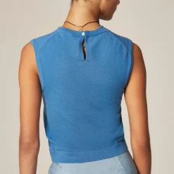 Featherweight cashmere-blend cropped sweater shell