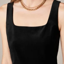 Fit-and-flare mini dress in velvet