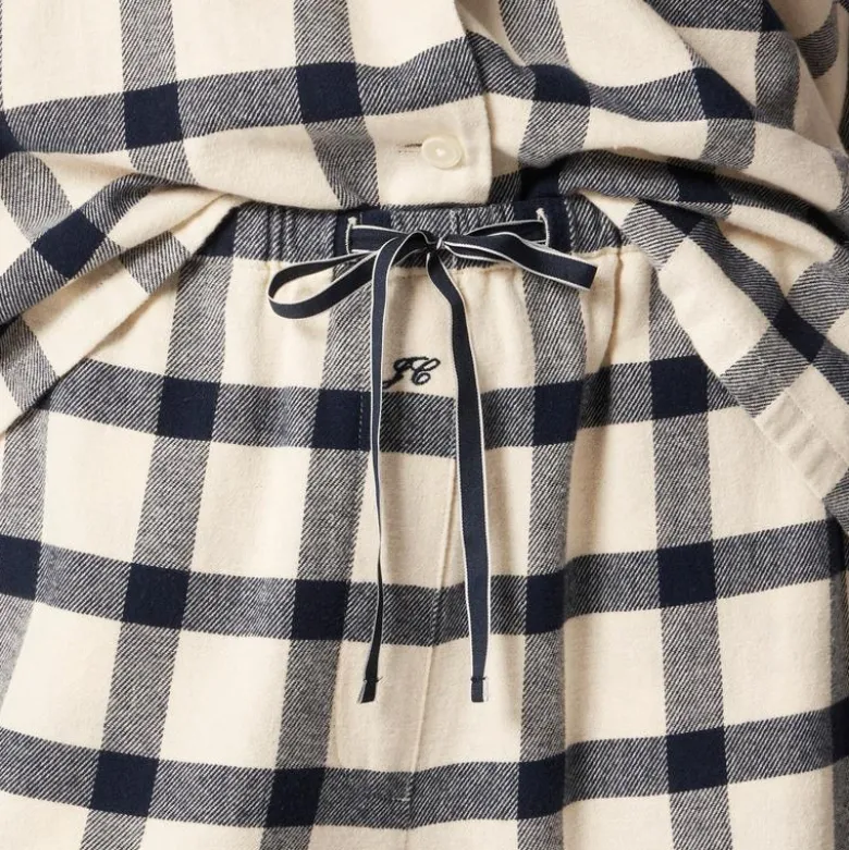 Flannel long-sleeve pajama pant set in plaid