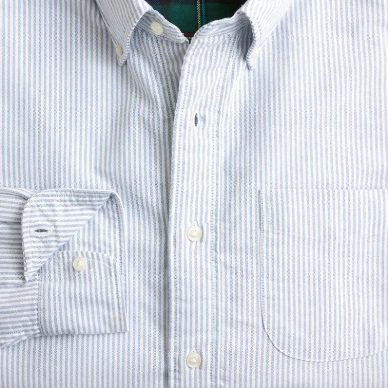 Flannel-lined oxford shirt
