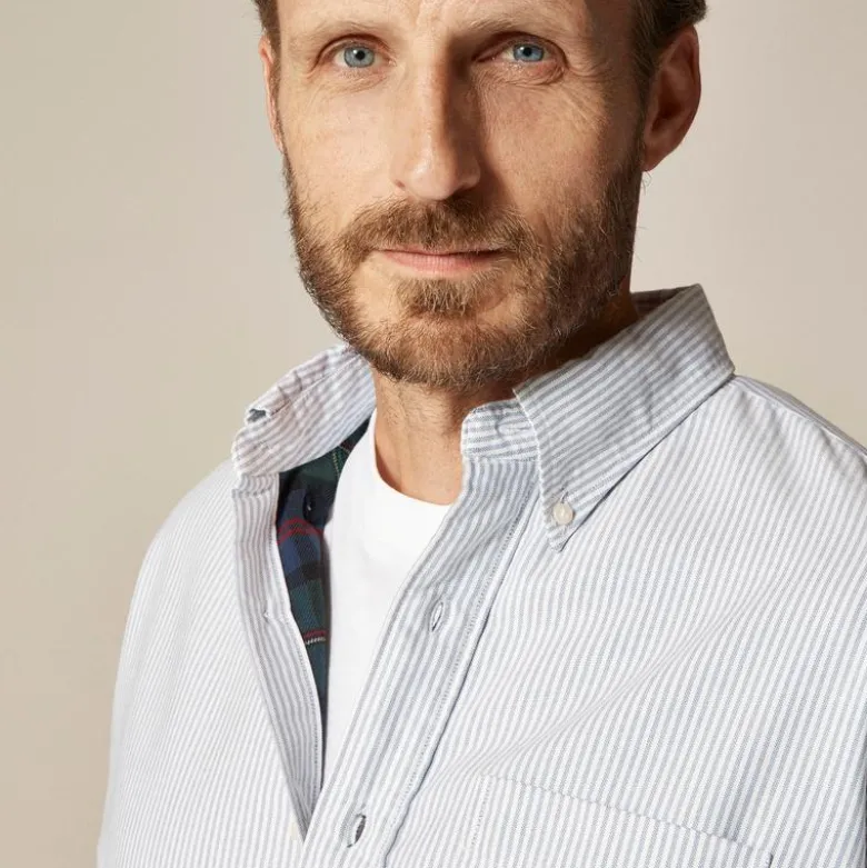 Flannel-lined oxford shirt