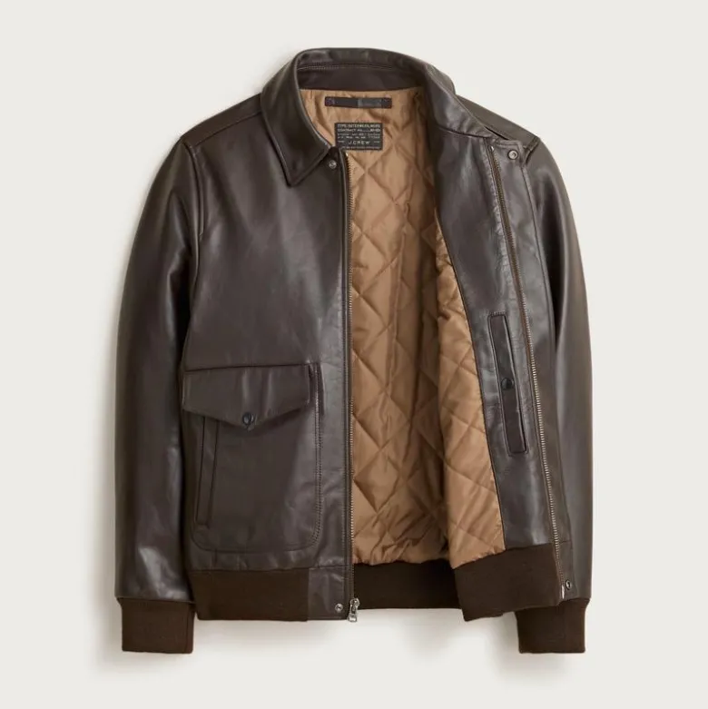 Flight jacket in Italian leather