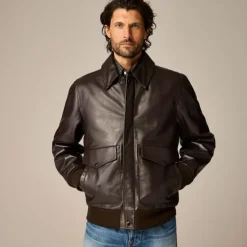 Flight jacket in Italian leather