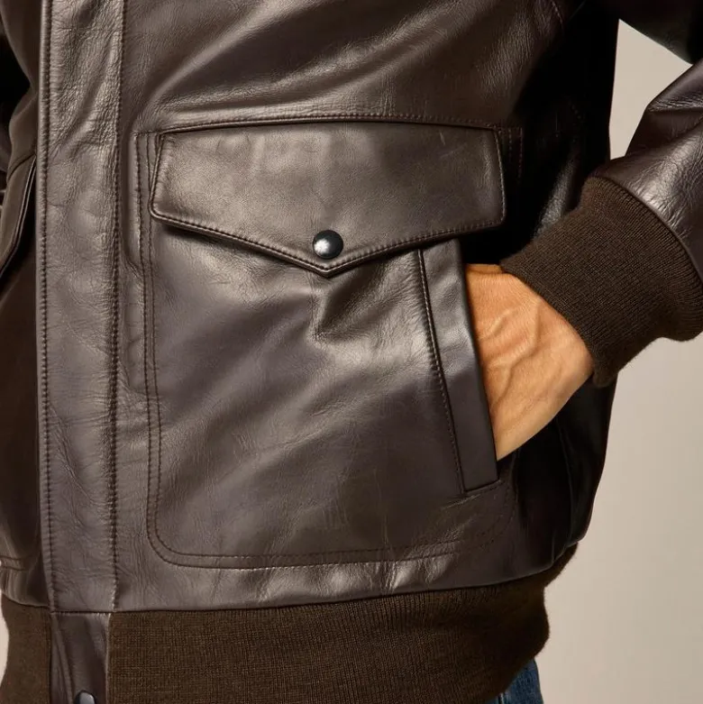 Flight jacket in Italian leather