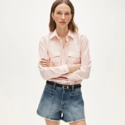 Frayed denim short