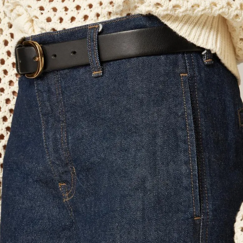 Full-length slim-wide trouser jean