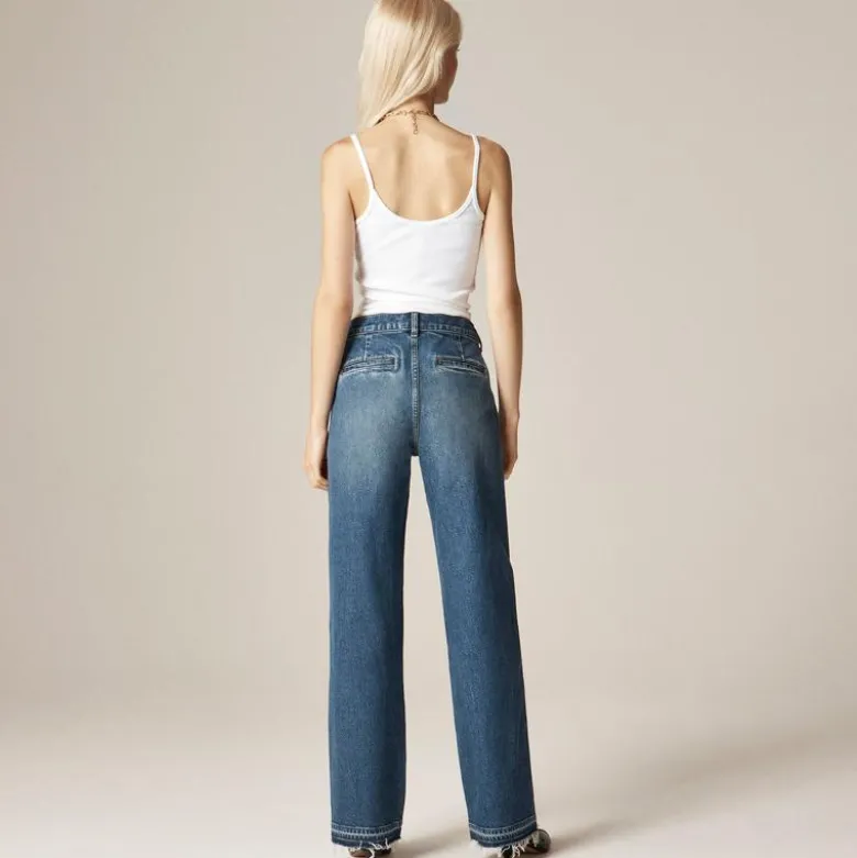 Full-length slim-wide trouser jean