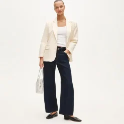 Gamine blazer in cotton-blend twill