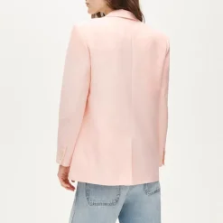 Gamine scallop-trim blazer in Gramercy linen blend