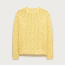 Garment-dyed cable-knit cotton sweater