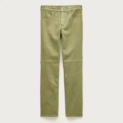 Garment-dyed western straight jean