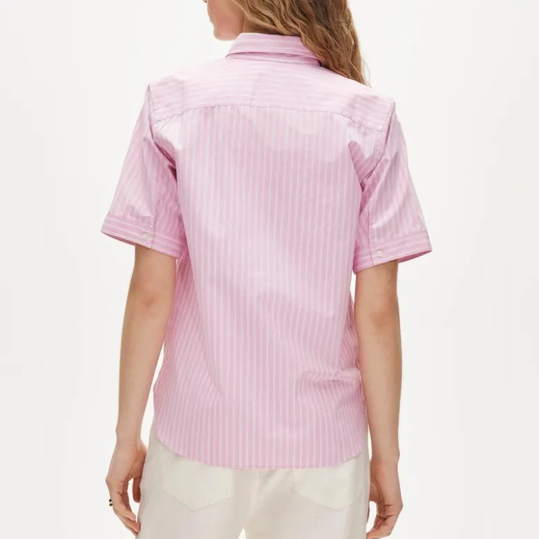 Garçon short-sleeve shirt in striped cotton poplin