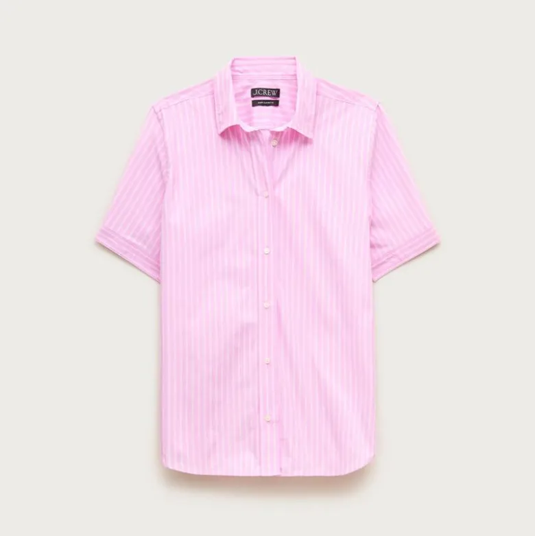 Garçon short-sleeve shirt in striped cotton poplin