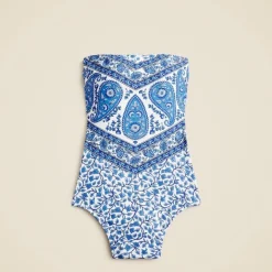 Gemma bandeau one-piece in bandana block print