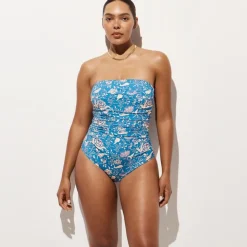 Gemma ruched bandeau one-piece in floral print